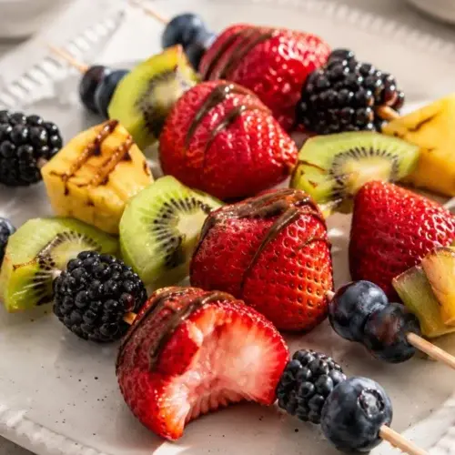 Easy Vegan Patriotic Berry Skewers