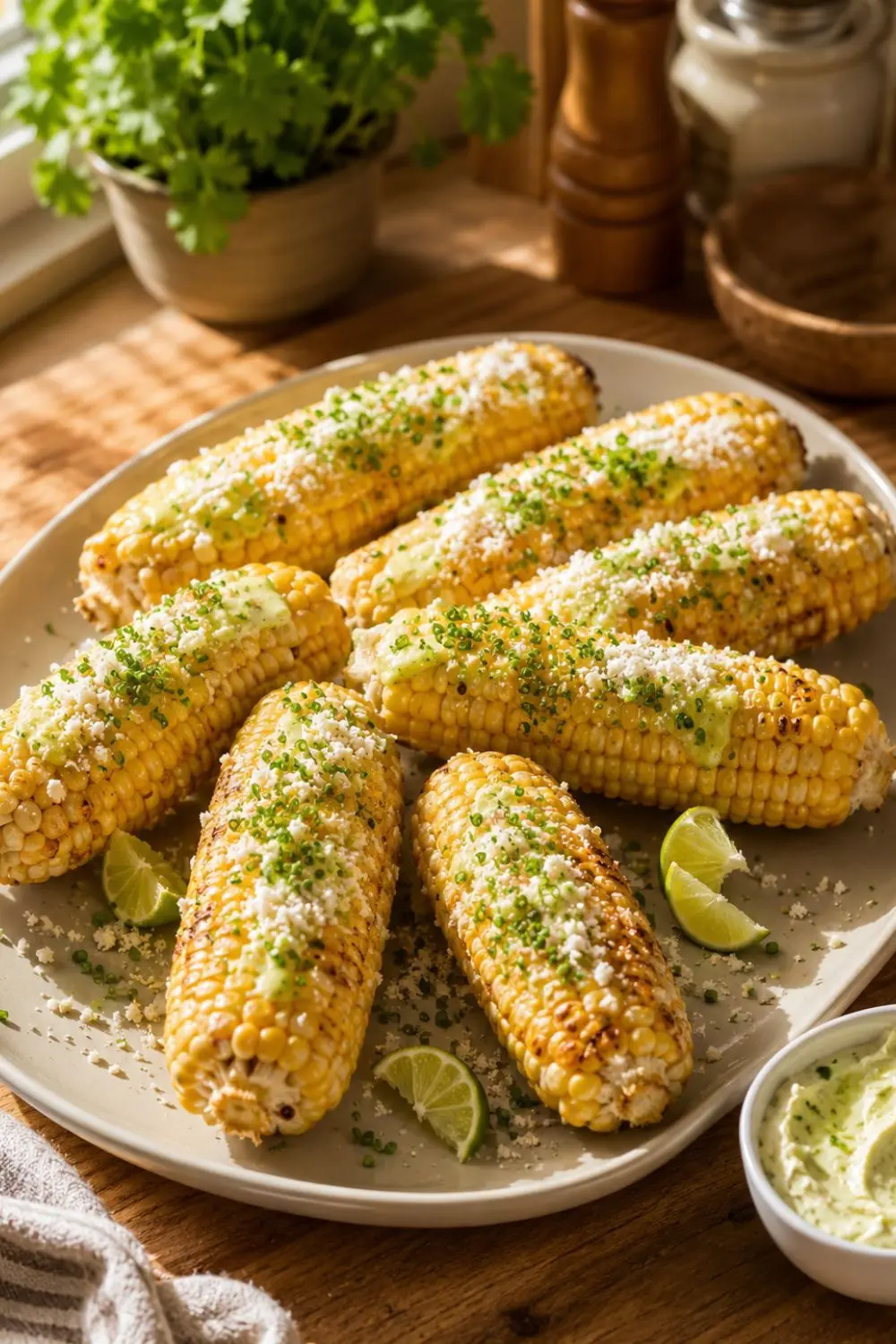 Grilled Corn with Vegan Garlic Butter