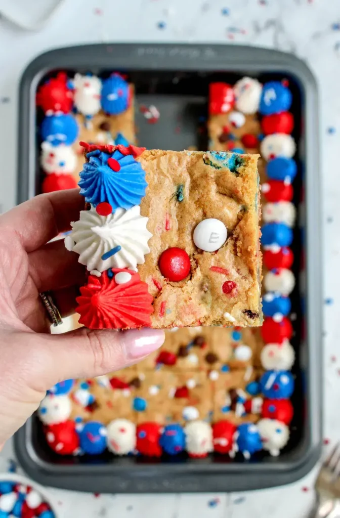 Vegan Red White Blue Cookie Bars