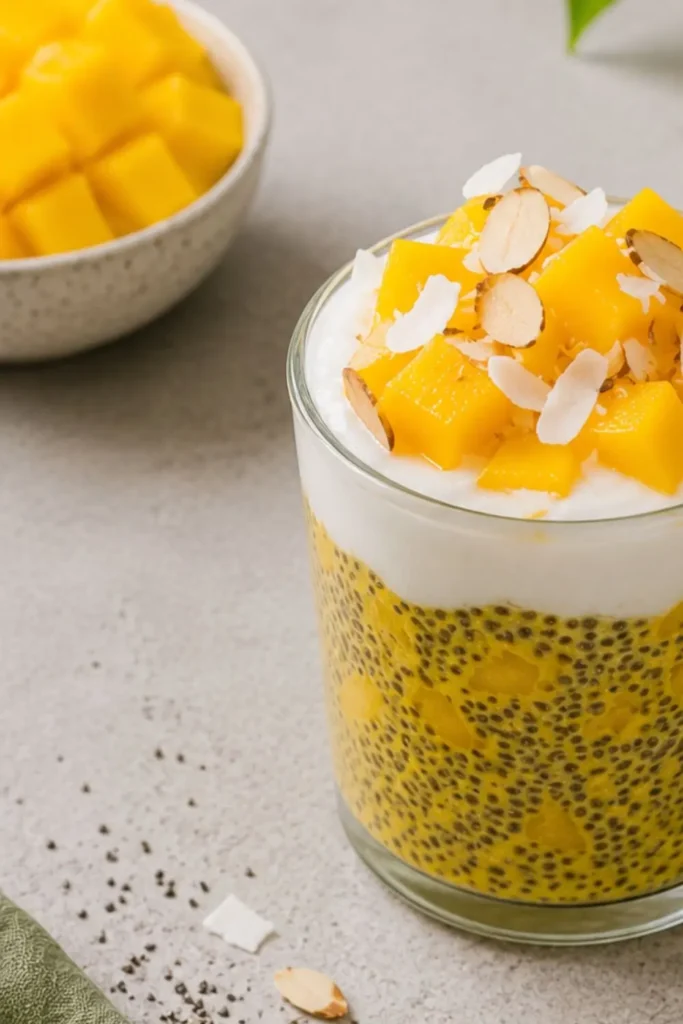 Mango Coconut Chia Seed Pudding for Vegan Gut Health