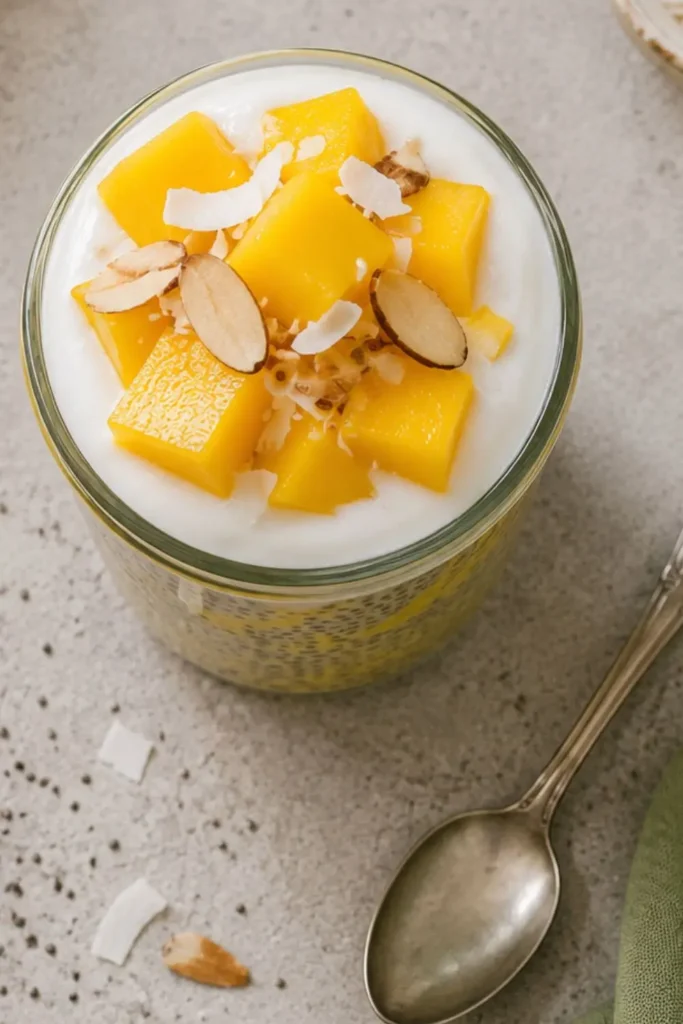 Mango Coconut Chia Seed Pudding for Vegan Gut Health