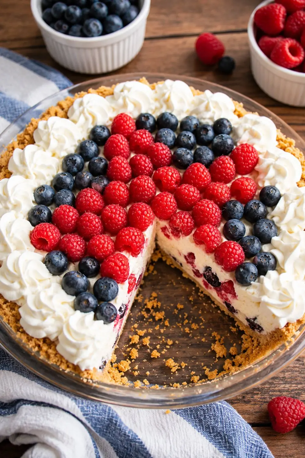 No-Bake Vegan Strawberry Blueberry Cheesecake