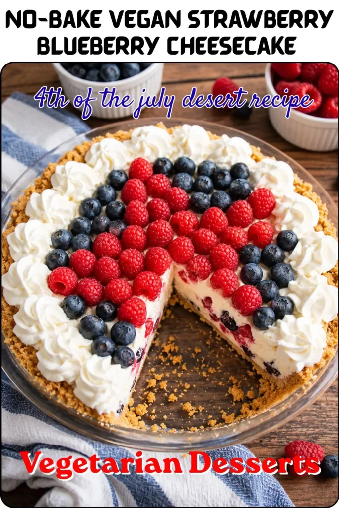 No-Bake Vegan Strawberry Blueberry Cheesecake