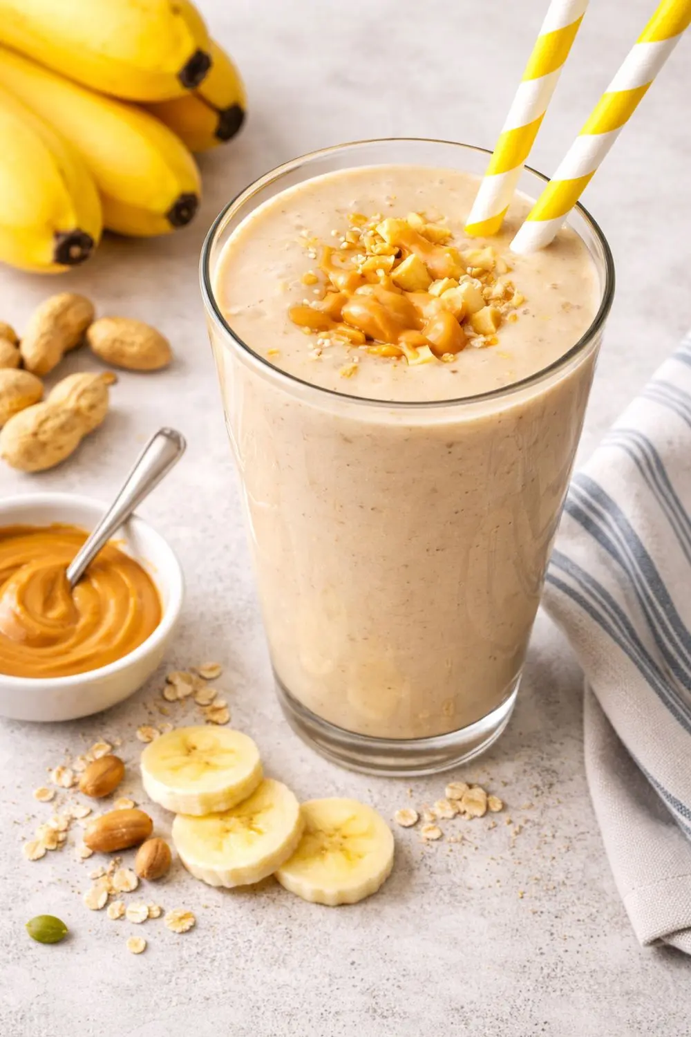 Quick PB Banana Breakfast Smoothie