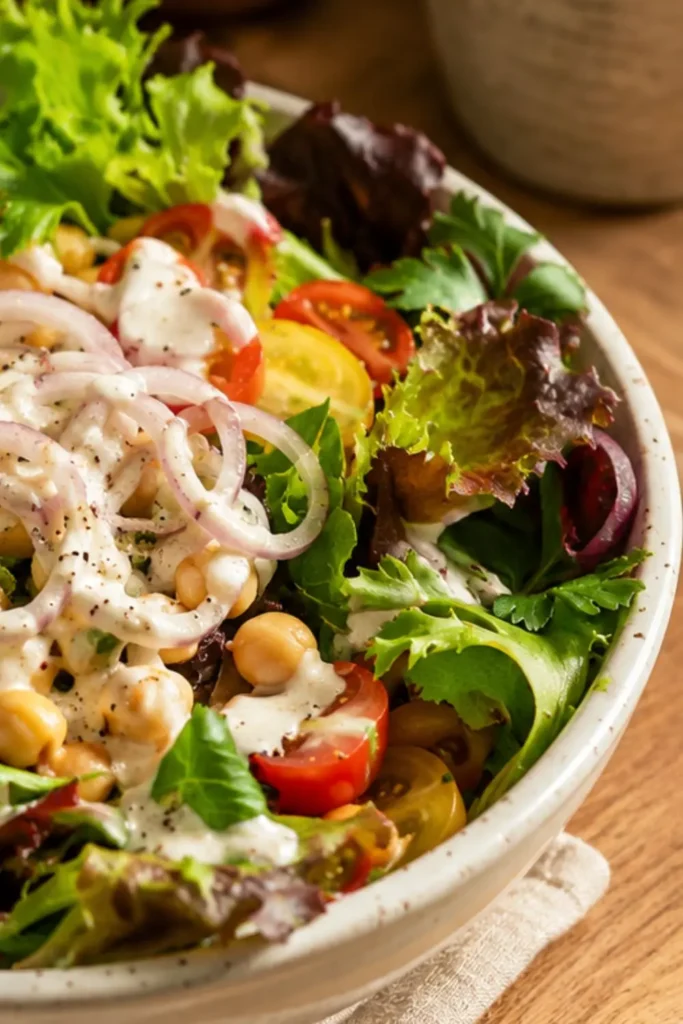 Rainbow Chickpea Salad with Lemon Tahini Dressing