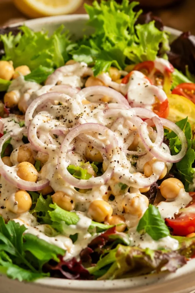 Rainbow Chickpea Salad with Lemon Tahini Dressing