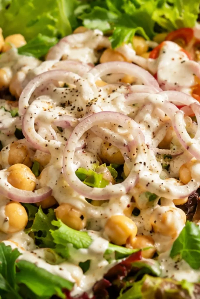 Rainbow Chickpea Salad with Lemon Tahini Dressing