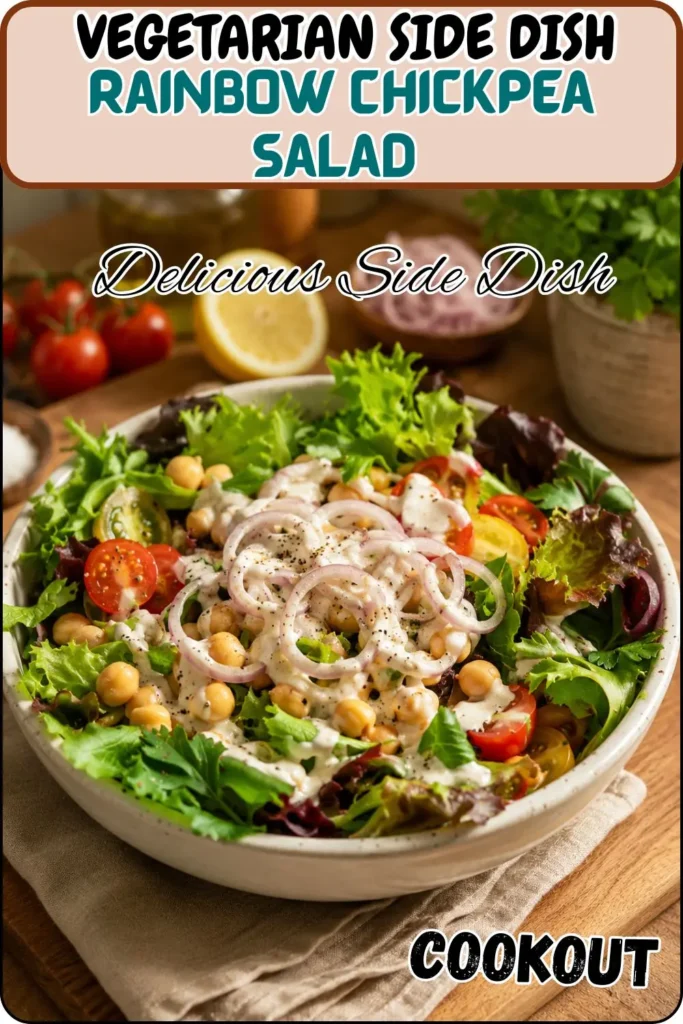 Rainbow Chickpea Salad with Lemon Tahini Dressing