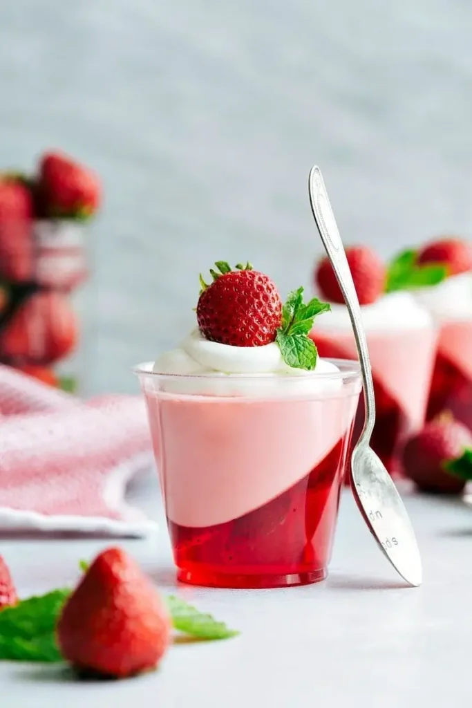 Vegan Star-Spangled Strawberry Jello Cups