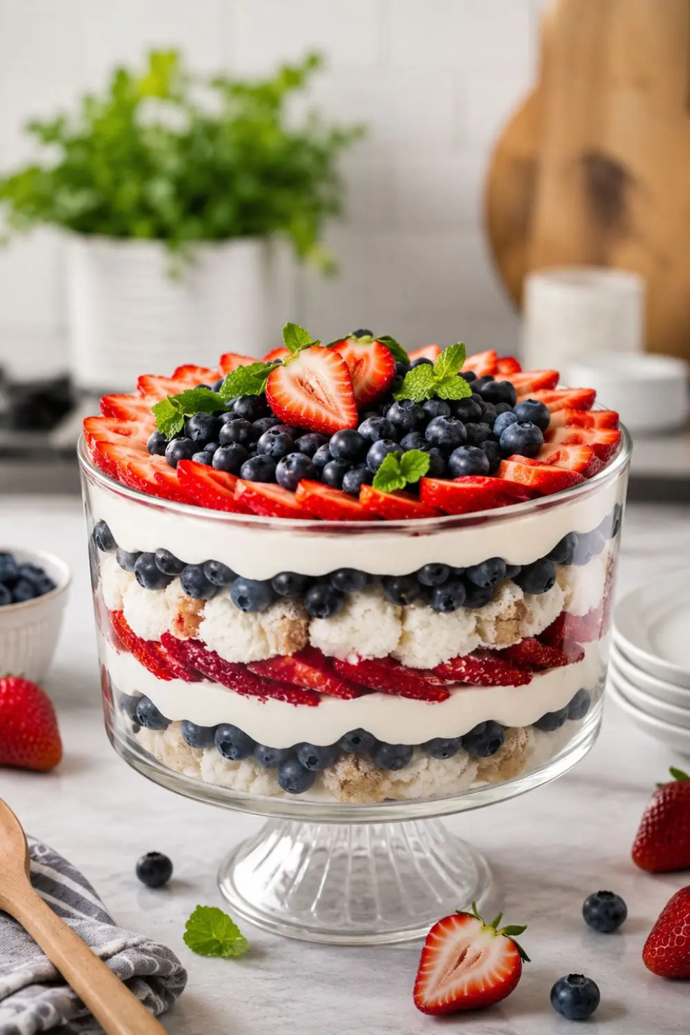 Strawberry Angel Food Cake Trifle