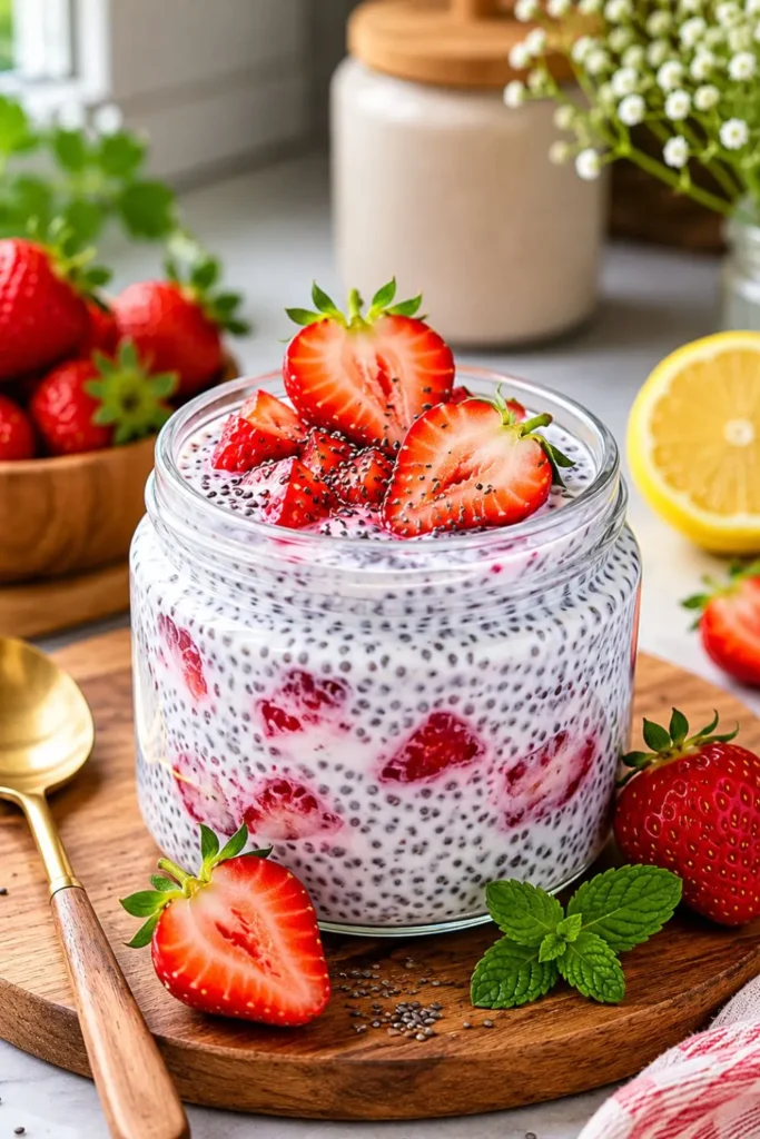 Strawberry and Lemon Chia Pudding