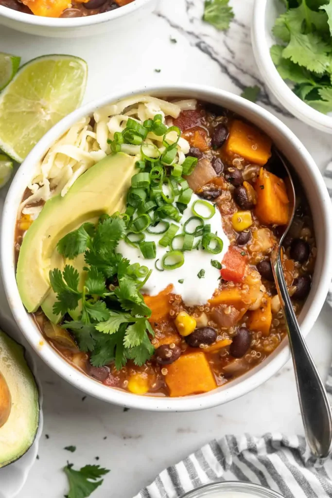 Slow Cooker Black Bean Sweet Potato Chili