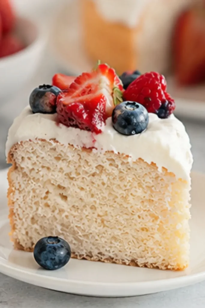 Vegan Angel Food Cake with Strawberry Dessert
