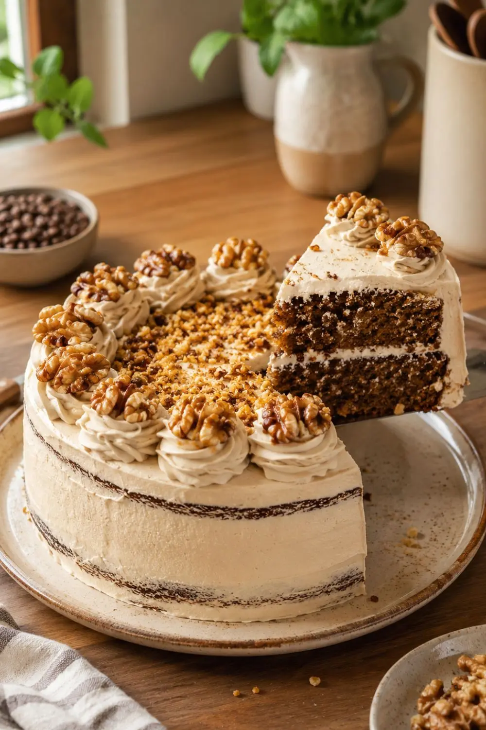 Vegan Coffee Walnut Cake