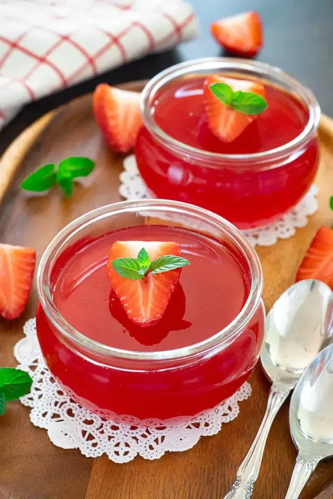 Vegan Star-Spangled Strawberry Jello Cups