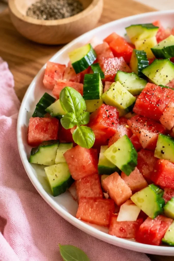 Watermelon Cucumber Salad