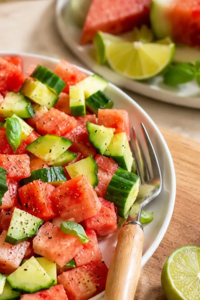 Watermelon Cucumber Salad