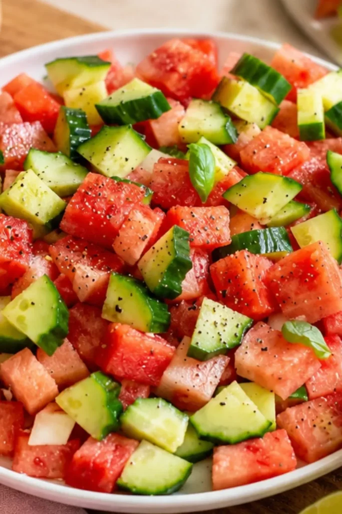 Watermelon Cucumber Salad