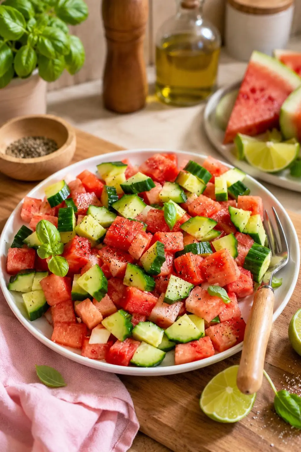Watermelon Cucumber Salad
