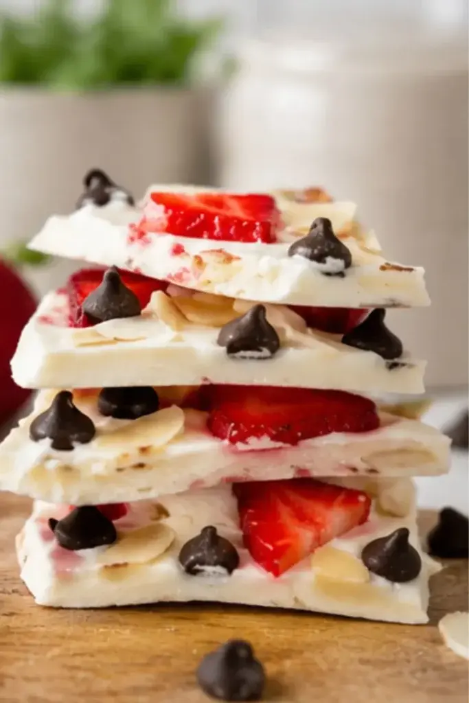 Vegan Red, White & Blue Yogurt Bark