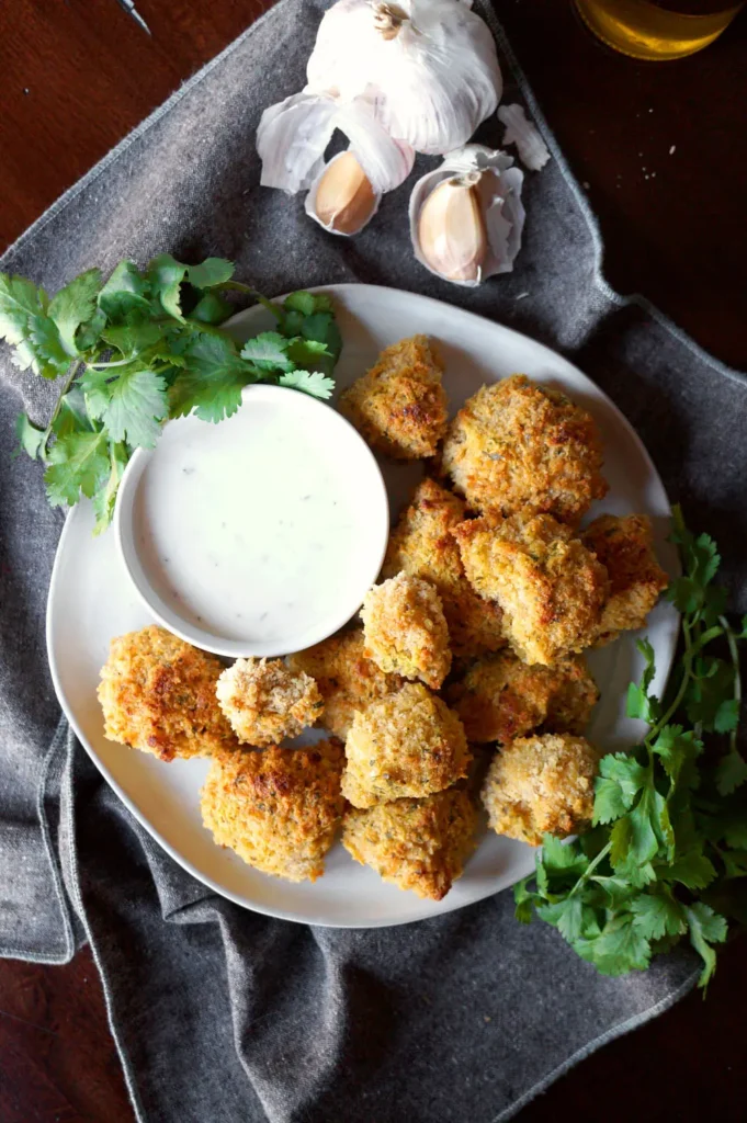 Garlic Parmesan Cauliflower Bites (Vegan)