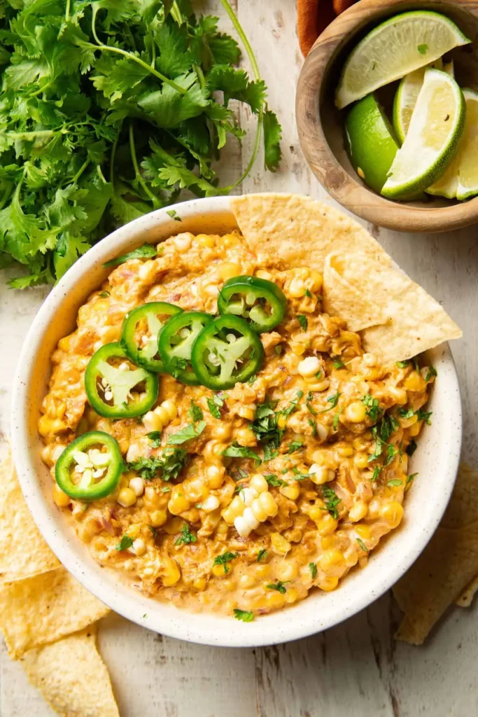 Vegan Street Corn Queso Dip
