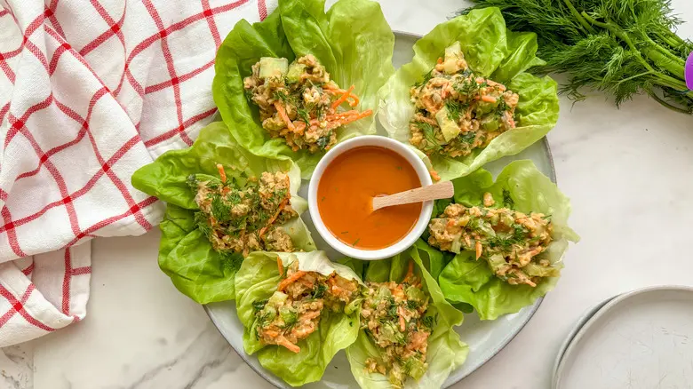 Buffalo Chickpea Lettuce Cups