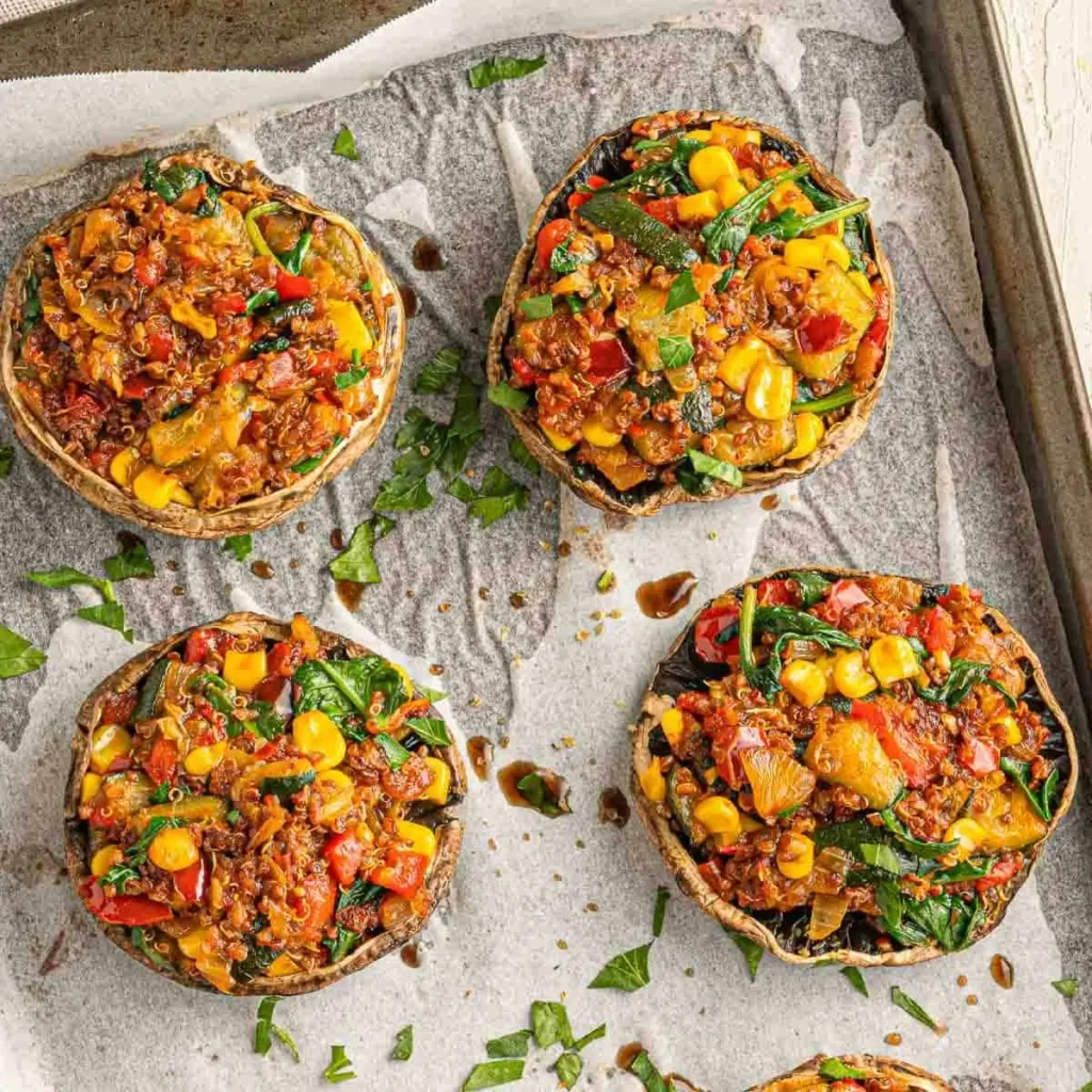 Vegan Nacho Cheese Stuffed Mushrooms
