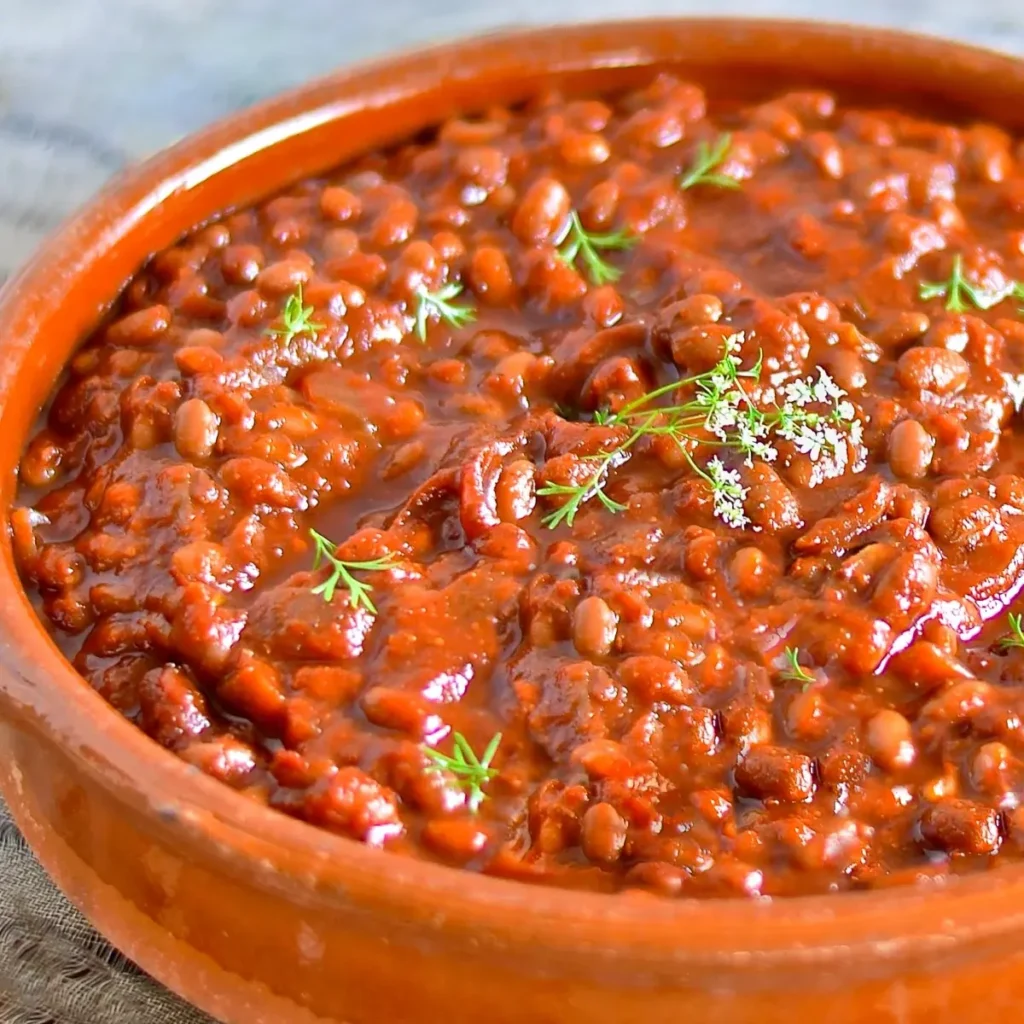 Loaded Vegan Baked Beans with Smoky BBQ Flavor
