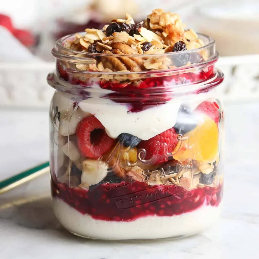 Layered Vegan Patriotic Pudding Parfaits