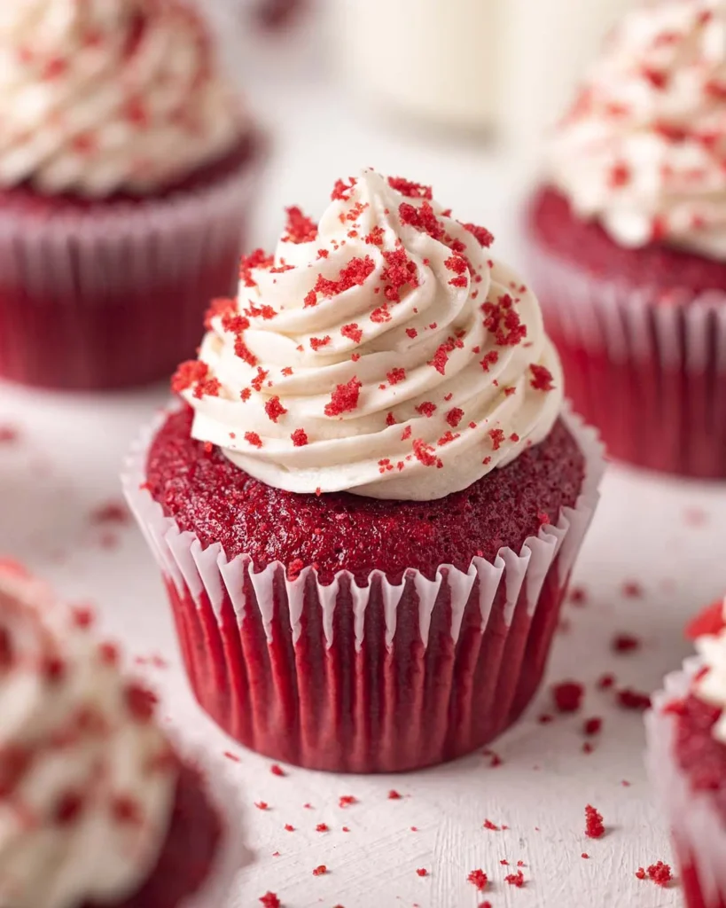 Easy Vegan Red Velvet Flag Cupcakes