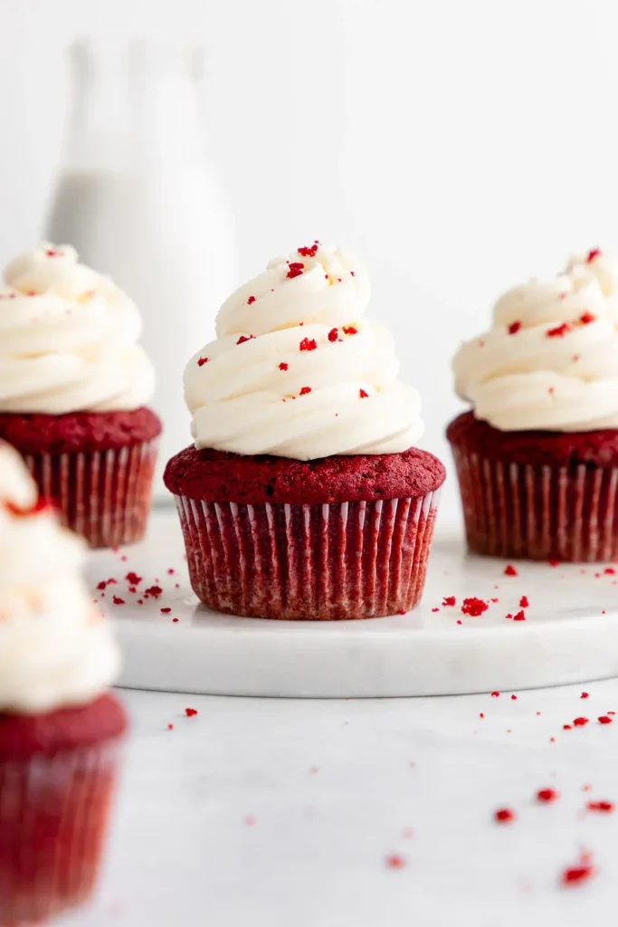 Easy Vegan Red Velvet Flag Cupcakes