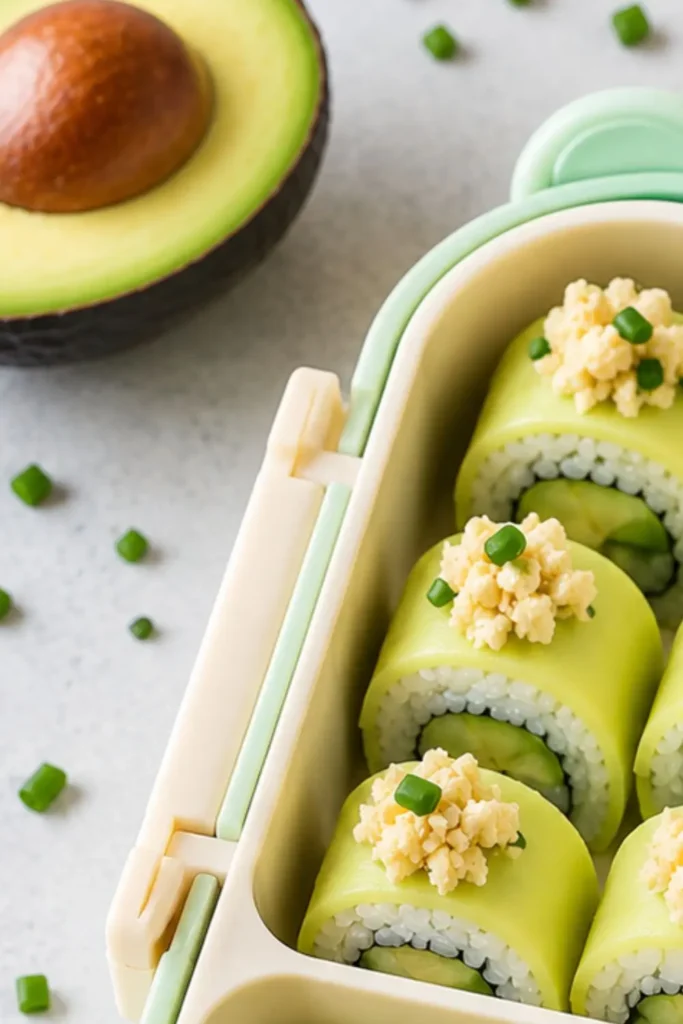 Avocado Sushi Roll & Cucumber Bento Box