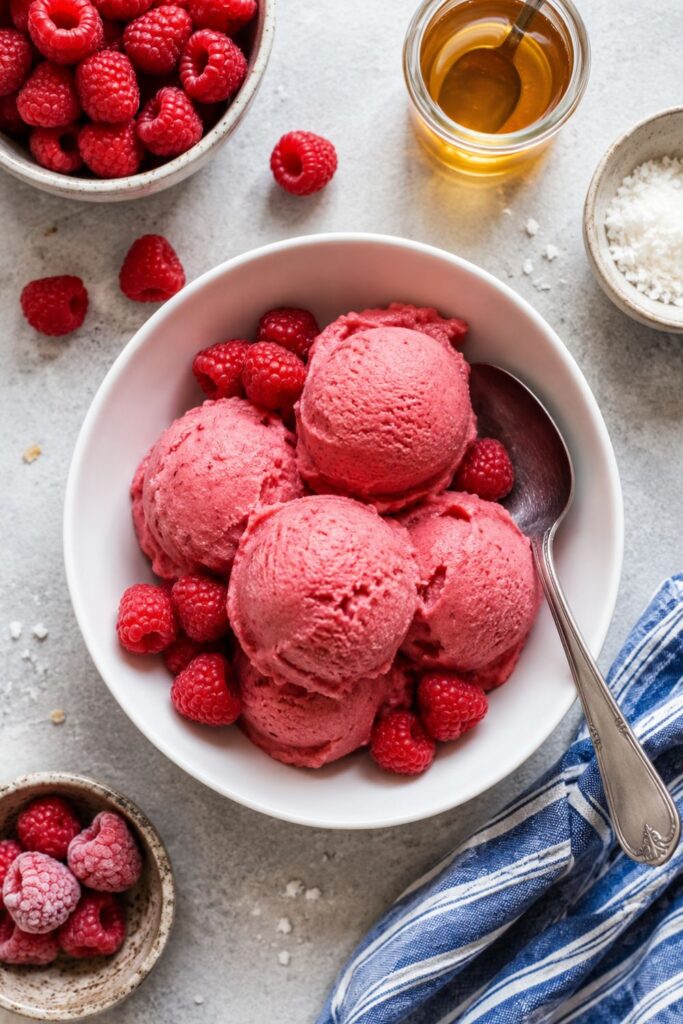 3-Ingredient Dairy-Free Raspberry Sorbet