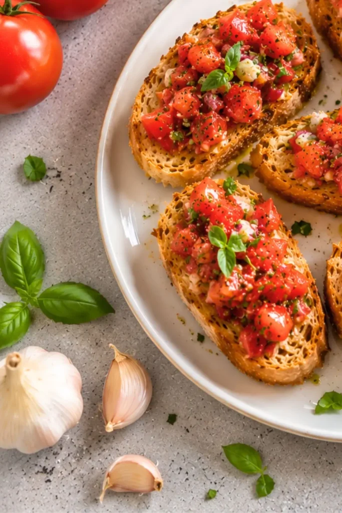 5-Minute Mediterranean Tomato Bruschetta