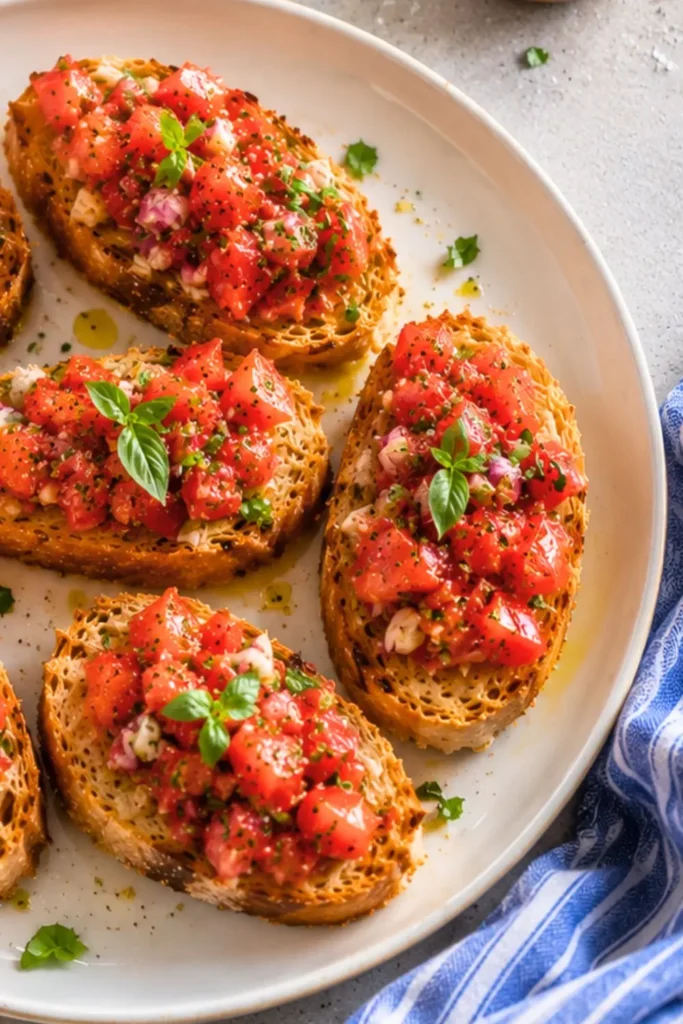 5-Minute Mediterranean Tomato Bruschetta