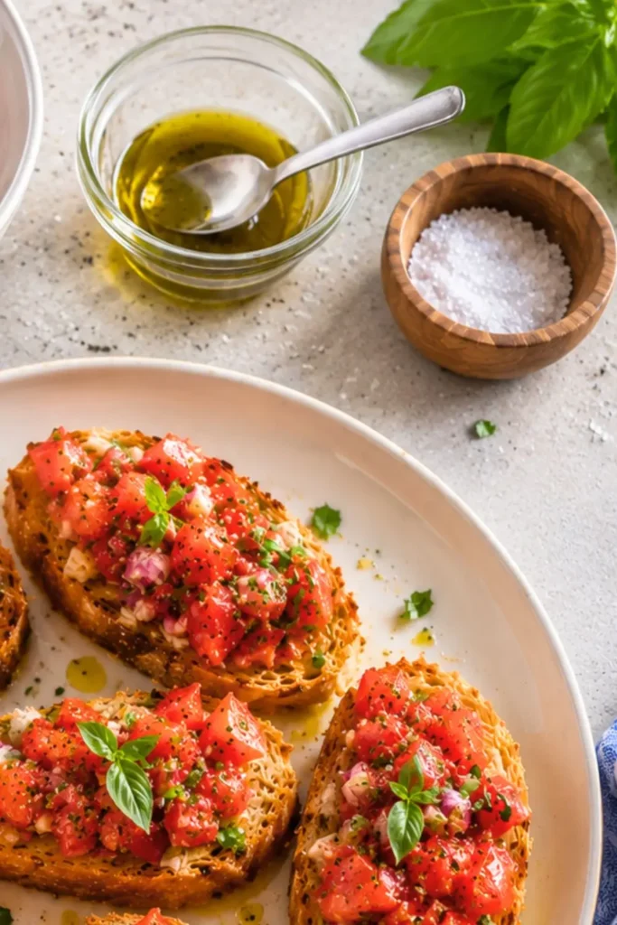 5-Minute Mediterranean Tomato Bruschetta