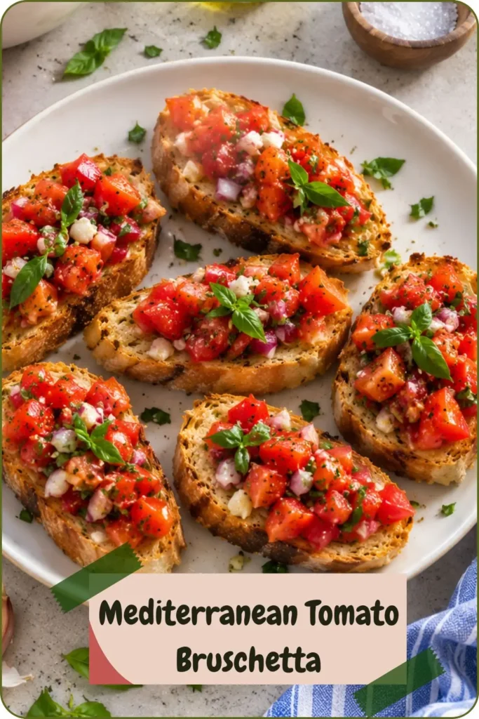5-Minute Mediterranean Tomato Bruschetta