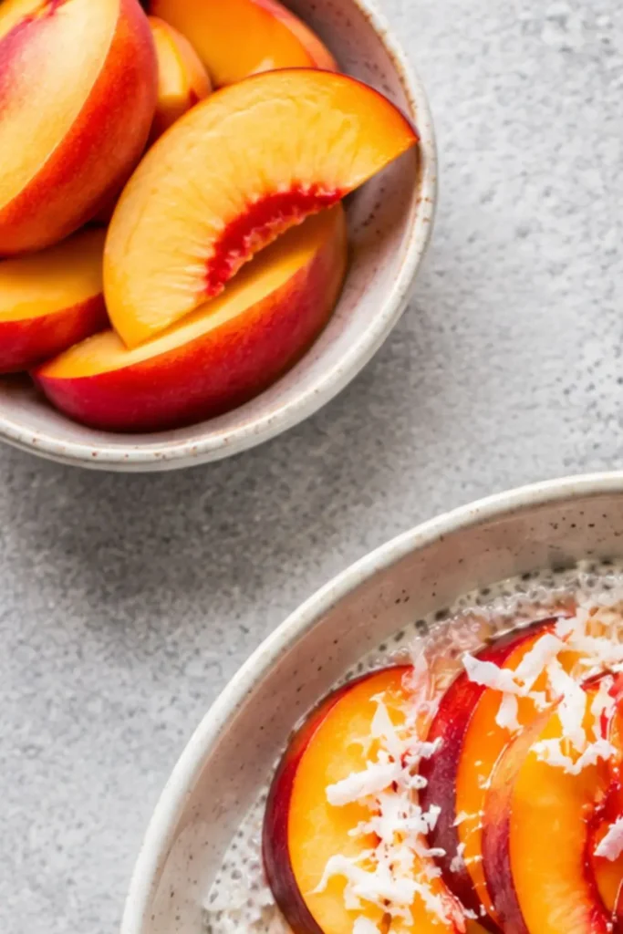 Chia Seed Coconut Pudding with Fresh Summer Peaches