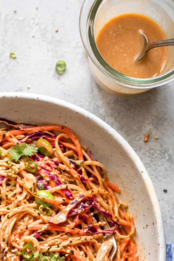 Cold Sesame Peanut Noodles with Crunchy Veggies