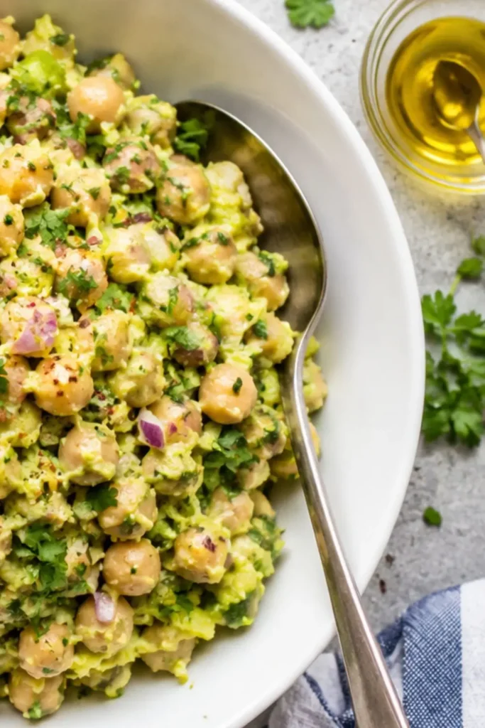 Creamy Avocado Chickpea Salad (No-Mayo Vegan)