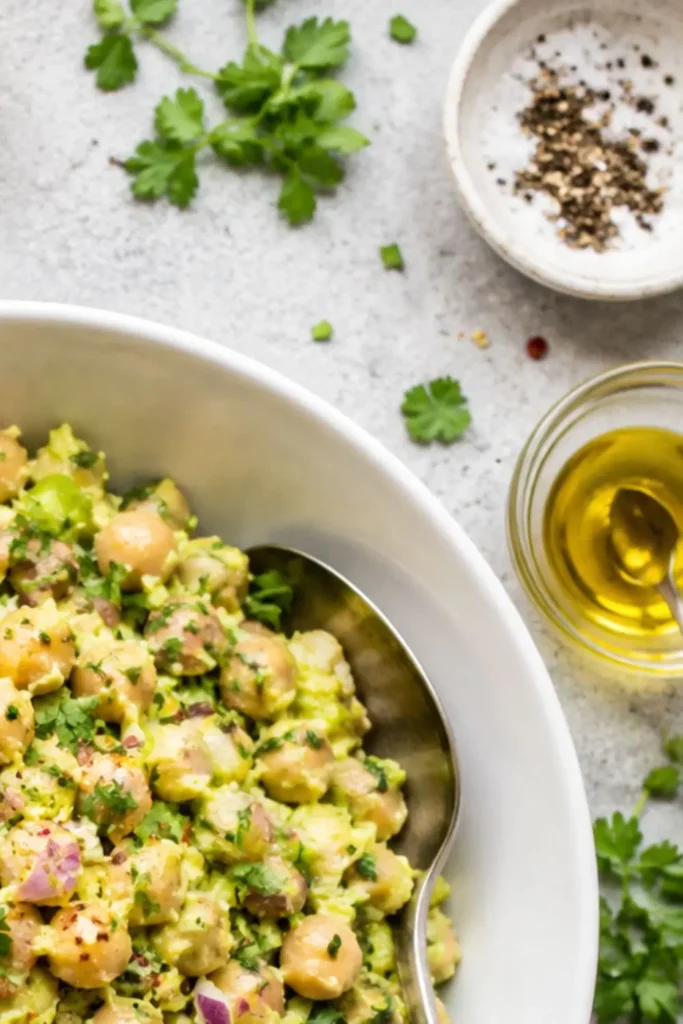 Creamy Avocado Chickpea Salad (No-Mayo Vegan)