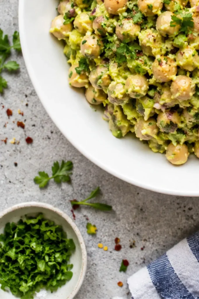 Creamy Avocado Chickpea Salad (No-Mayo Vegan)