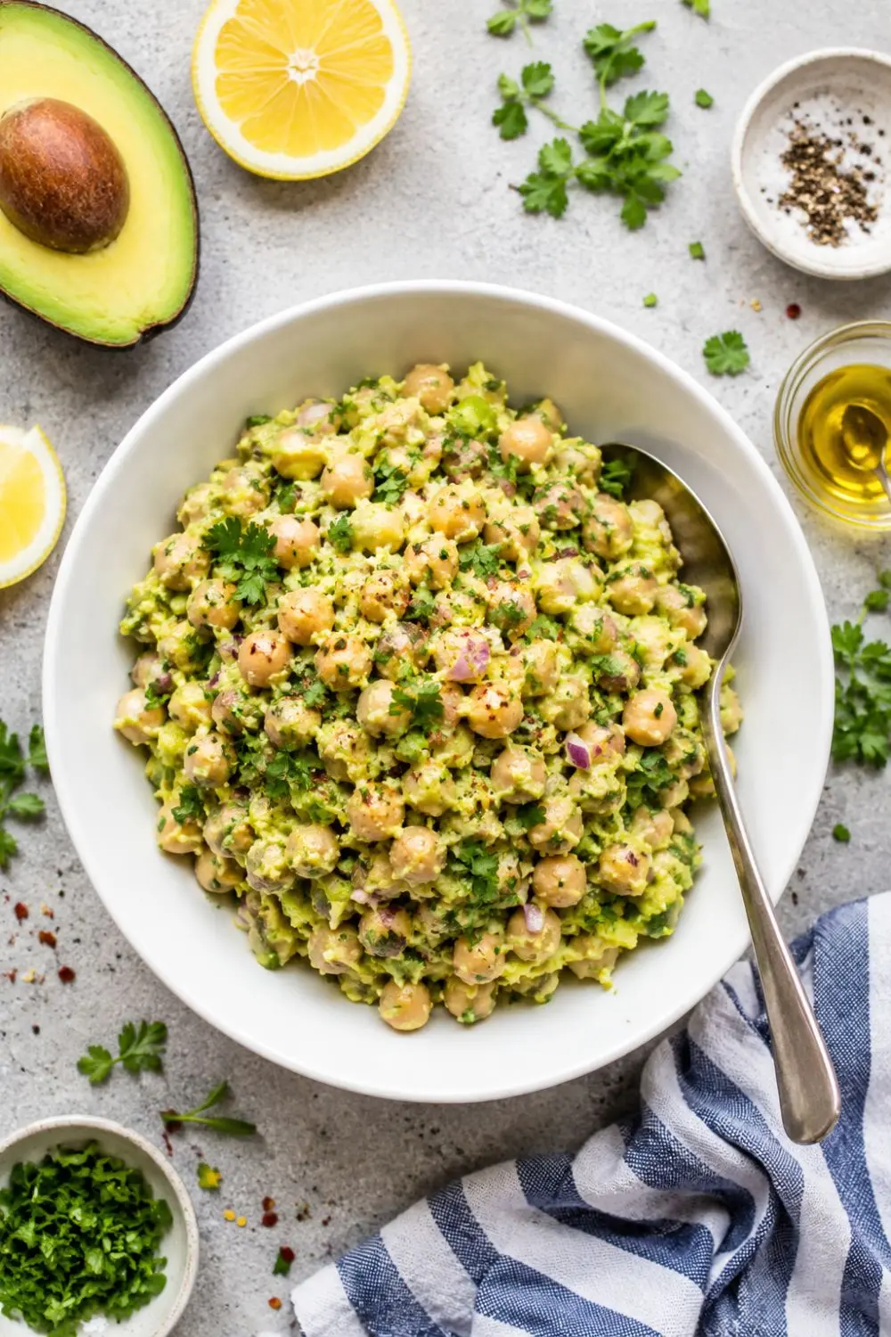 Creamy Avocado Chickpea Salad (No-Mayo Vegan)