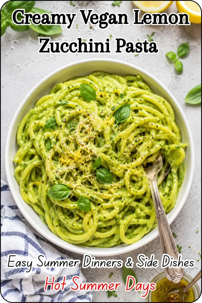 Creamy Vegan Lemon Zucchini Pasta