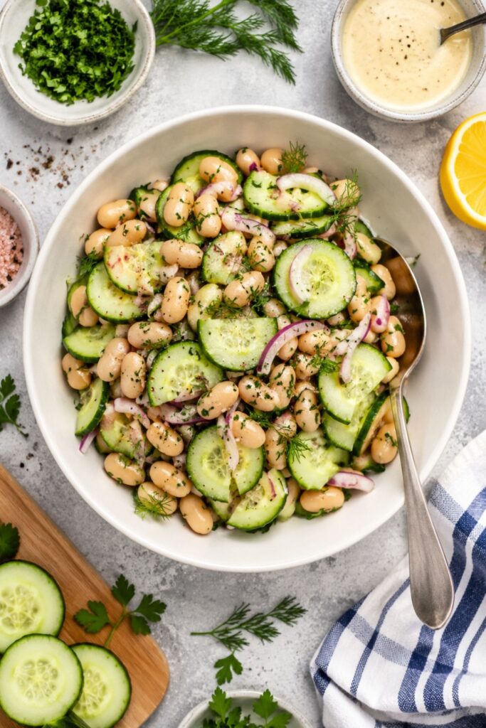 Creamy Vegan White Bean & Cucumber Salad Wrap