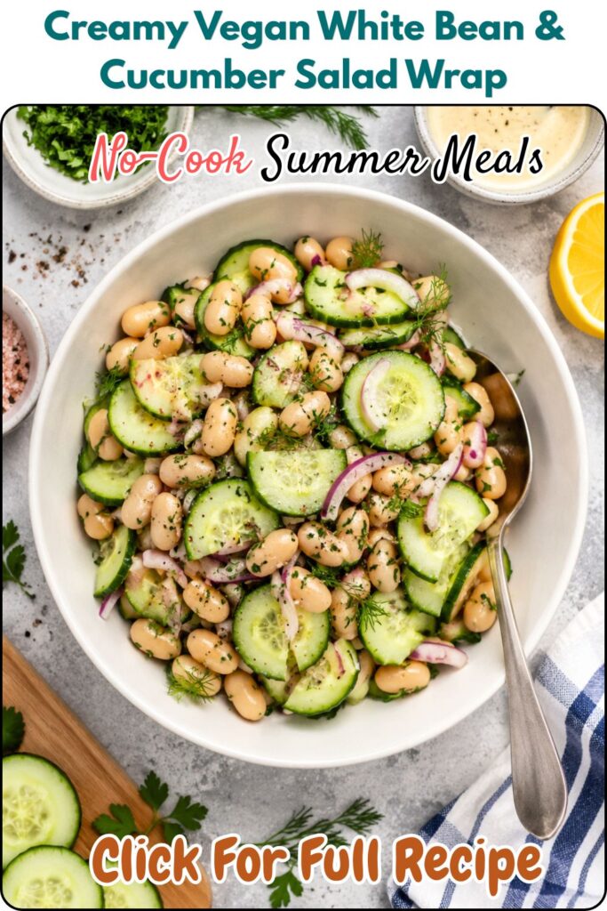 Creamy Vegan White Bean & Cucumber Salad Wrap