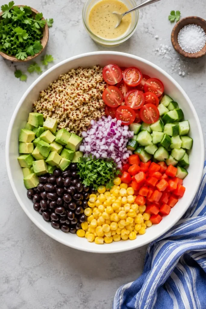 Crunchy Avocado Quinoa Summer Fiesta Salad