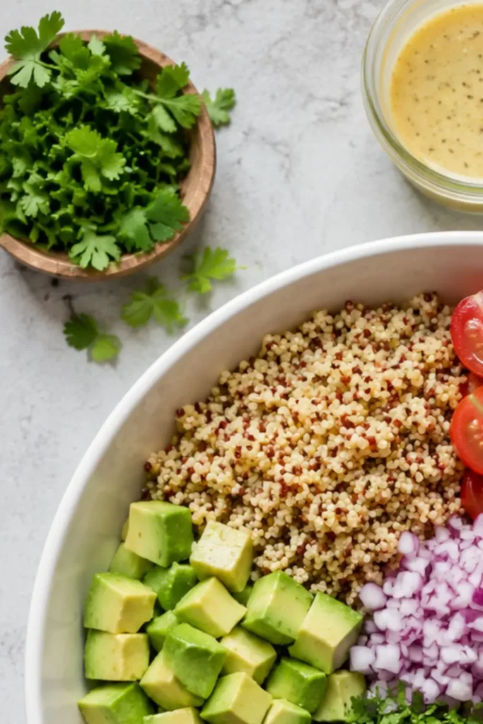 Crunchy Avocado Quinoa Summer Fiesta Salad