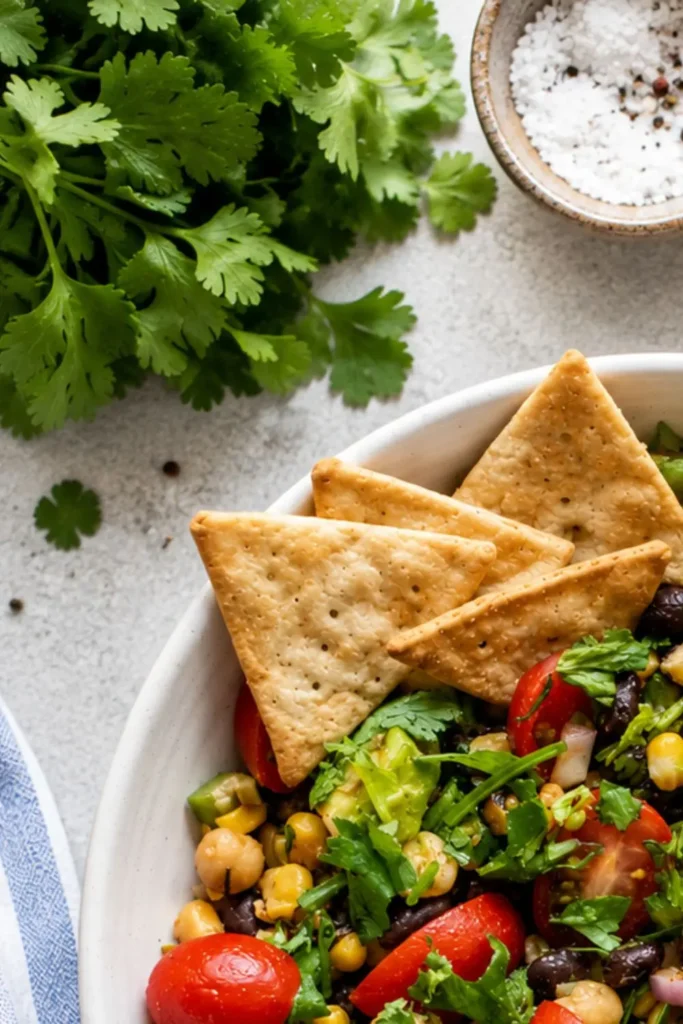 Crunchy Southwest Black Bean & Chickpea Fiesta Salad
